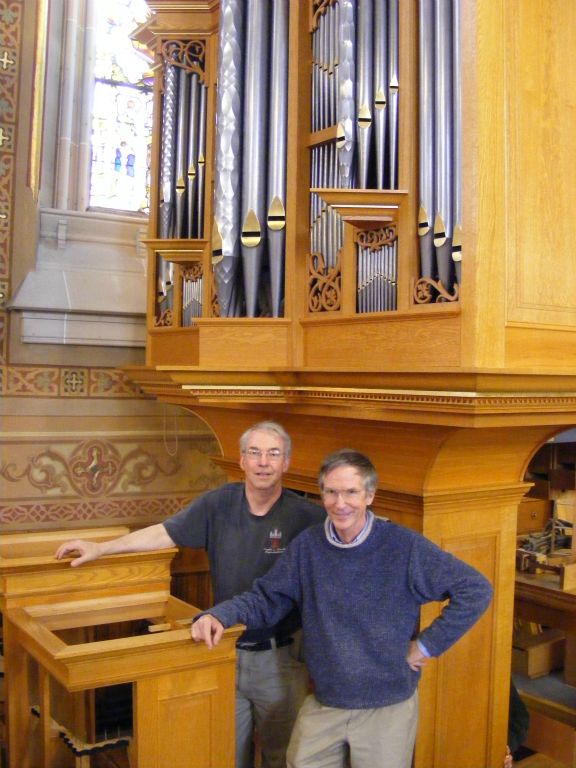 The organ in it's second temporary home, St. Michael's Church in Rochester, NY. 